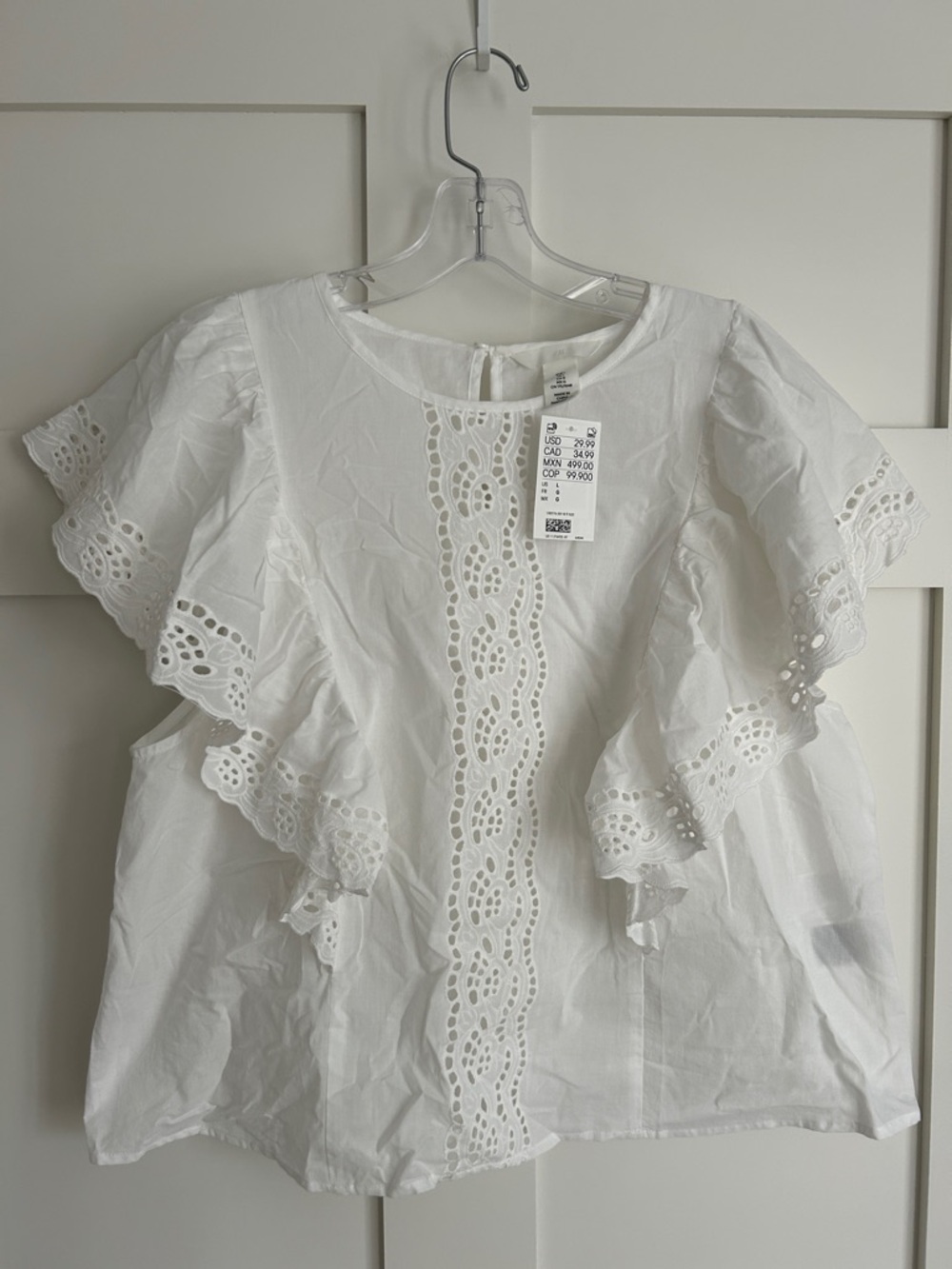 H&M White Eyelet Ruffle Blouse - Picture 4 of 6